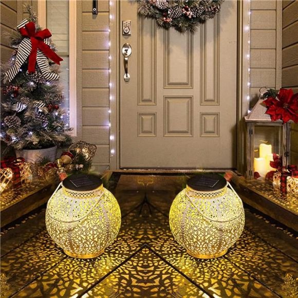 Kaliqo Solar Laterne Outdoor - Wasserdichte Hanfseil Leuchte Mit Flammeneffekt